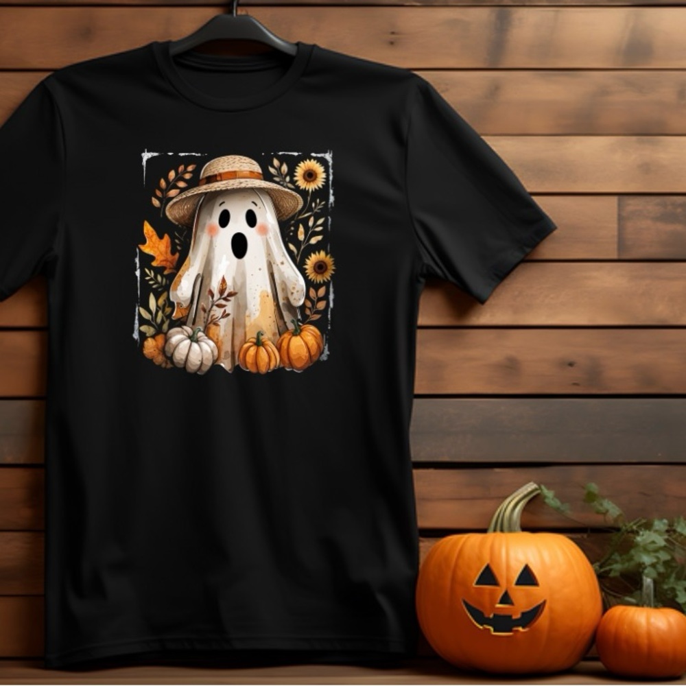Black Halloween Ghost Dog T-Shirt
